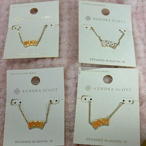 Kendra Scott Gold and Orange Boo Necklace Set